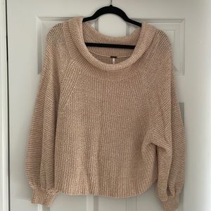 Free people cropped, off the shoulder sweater